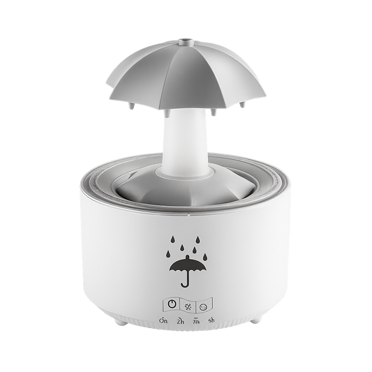 Yussentials™ Raindrop Aura Humidifier—Creative Aromatherapy Raindrop Humidifier with Rotating Umbrella Design