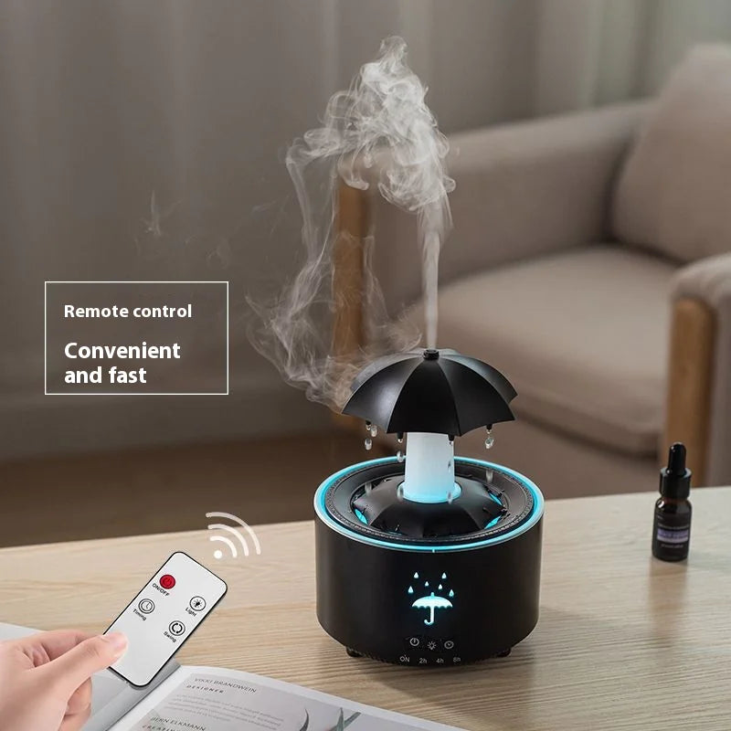 Yussentials™ Raindrop Aura Humidifier—Creative Aromatherapy Raindrop Humidifier with Rotating Umbrella Design