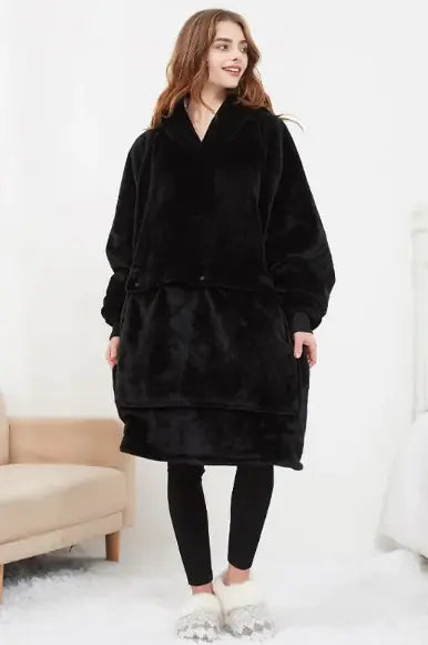 Yussentials™ CozyHeat Hoodie—Oversized Heated Sherpa Blanket Hoodie – USB Powered Warmth—Yussentials Premium Heated Lazy Hoodie for Winter