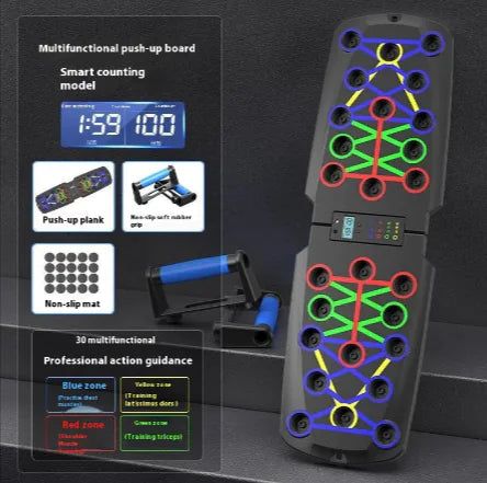Yussentials™ PowerBoard Pro—Multifunctional Push Up Training Board for Full Upper Body Strength