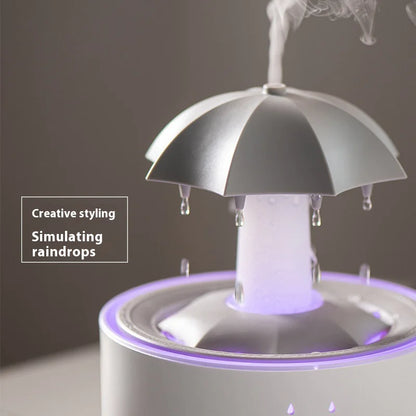 Yussentials™ Raindrop Aura Humidifier—Creative Aromatherapy Raindrop Humidifier with Rotating Umbrella Design