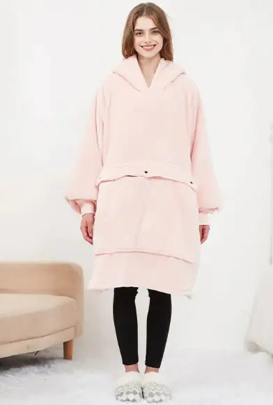 Yussentials™ CozyHeat Hoodie—Oversized Heated Sherpa Blanket Hoodie – USB Powered Warmth—Yussentials Premium Heated Lazy Hoodie for Winter