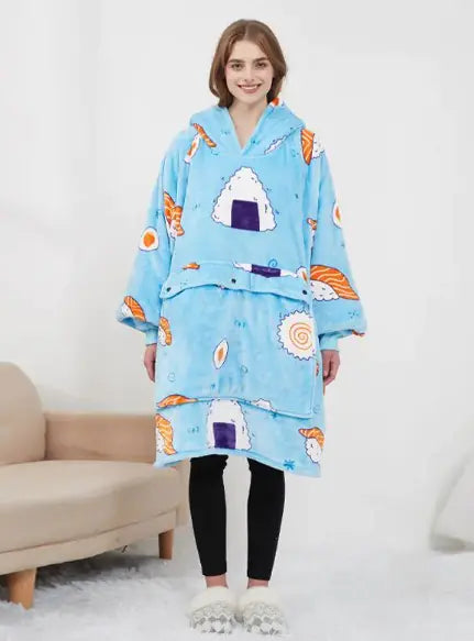 Yussentials™ CozyHeat Hoodie—Oversized Heated Sherpa Blanket Hoodie – USB Powered Warmth—Yussentials Premium Heated Lazy Hoodie for Winter