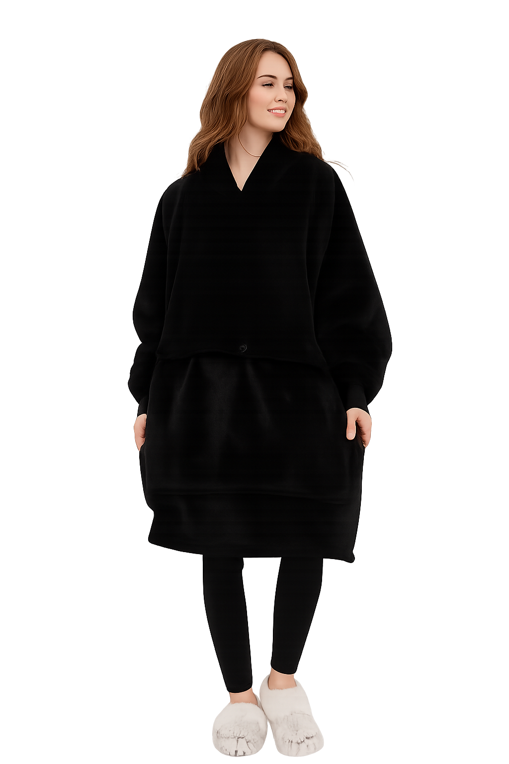 Yussentials™ CozyHeat Hoodie—Oversized Heated Sherpa Blanket Hoodie – USB Powered Warmth—Yussentials Premium Heated Lazy Hoodie for Winter