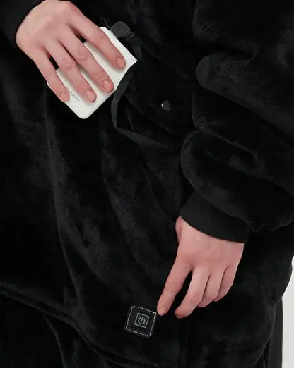 Yussentials™ CozyHeat Hoodie—Oversized Heated Sherpa Blanket Hoodie – USB Powered Warmth—Yussentials Premium Heated Lazy Hoodie for Winter